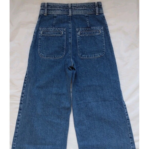 WE THE FREE Colette Crop High-Rise Wide-Leg Button-Fly Jeans Denim Womens 25 - Picture 9 of 11